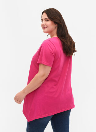T-shirt i bomull med korta ärmar, Shocking Pink FAITH, Model image number 1