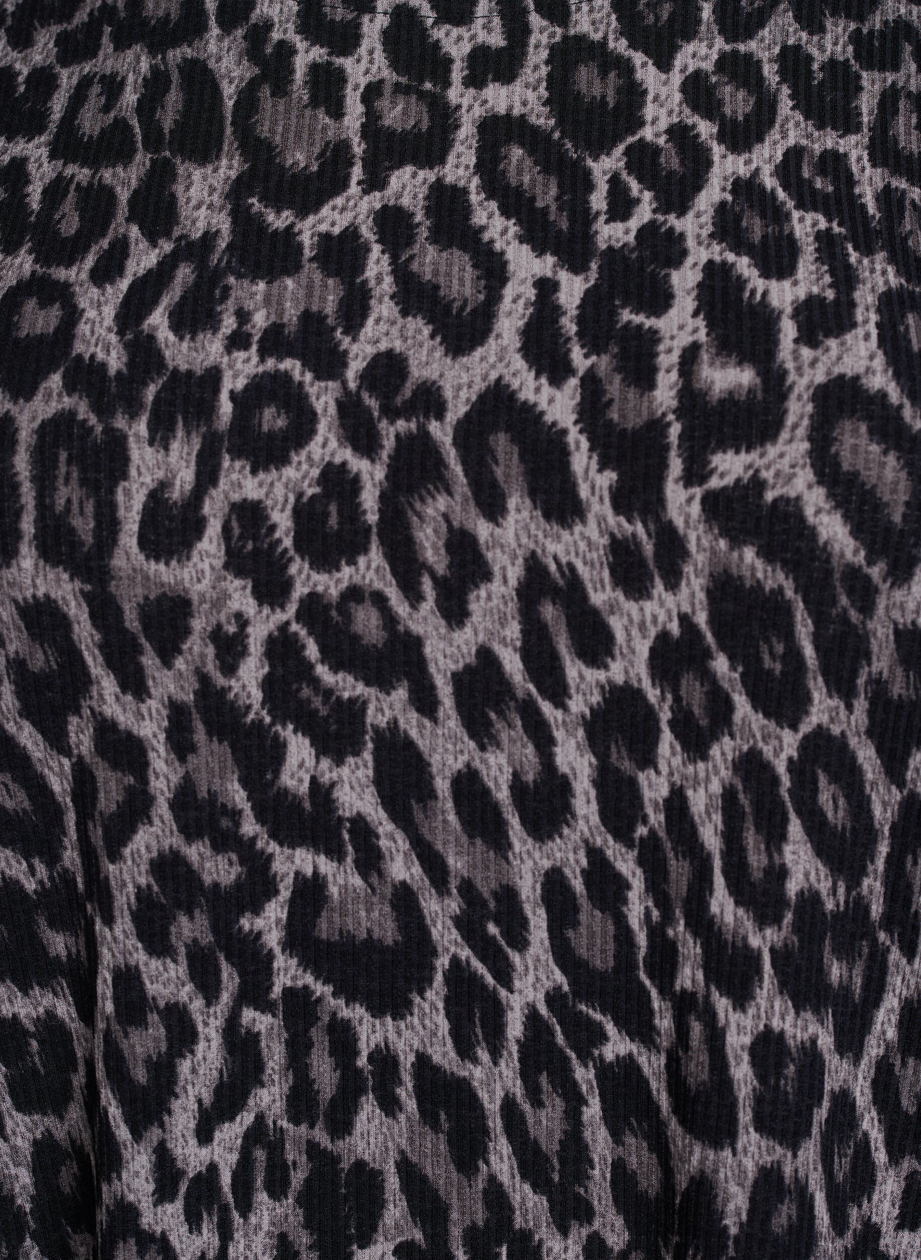 ZizziBlus med l&aring;nga &auml;rmar och leopardm&ouml;nster, Gr&aring;, Packshot image number 2