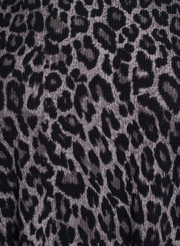 Blus med l&aring;nga &auml;rmar och leopardm&ouml;nster, Gr&aring;, Packshot image number 2