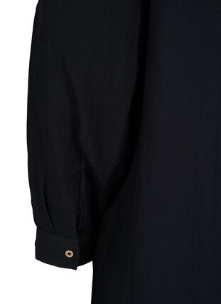 Lång skjortklänning i viskos, Black, Packshot image number 3