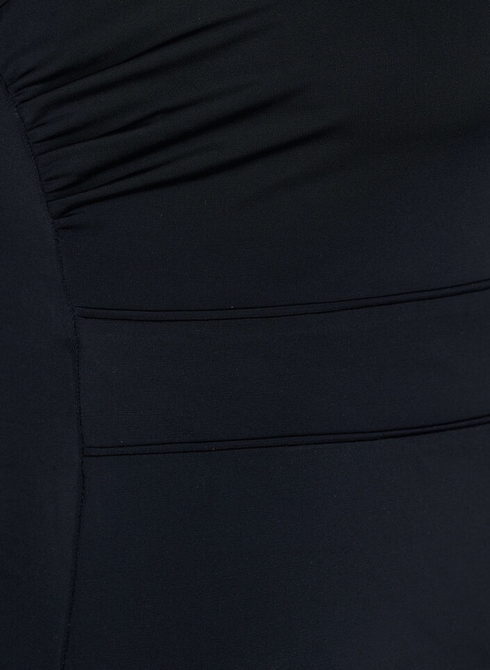 Baddräkt med v-ringning och mesh , Black, Packshot image number 3