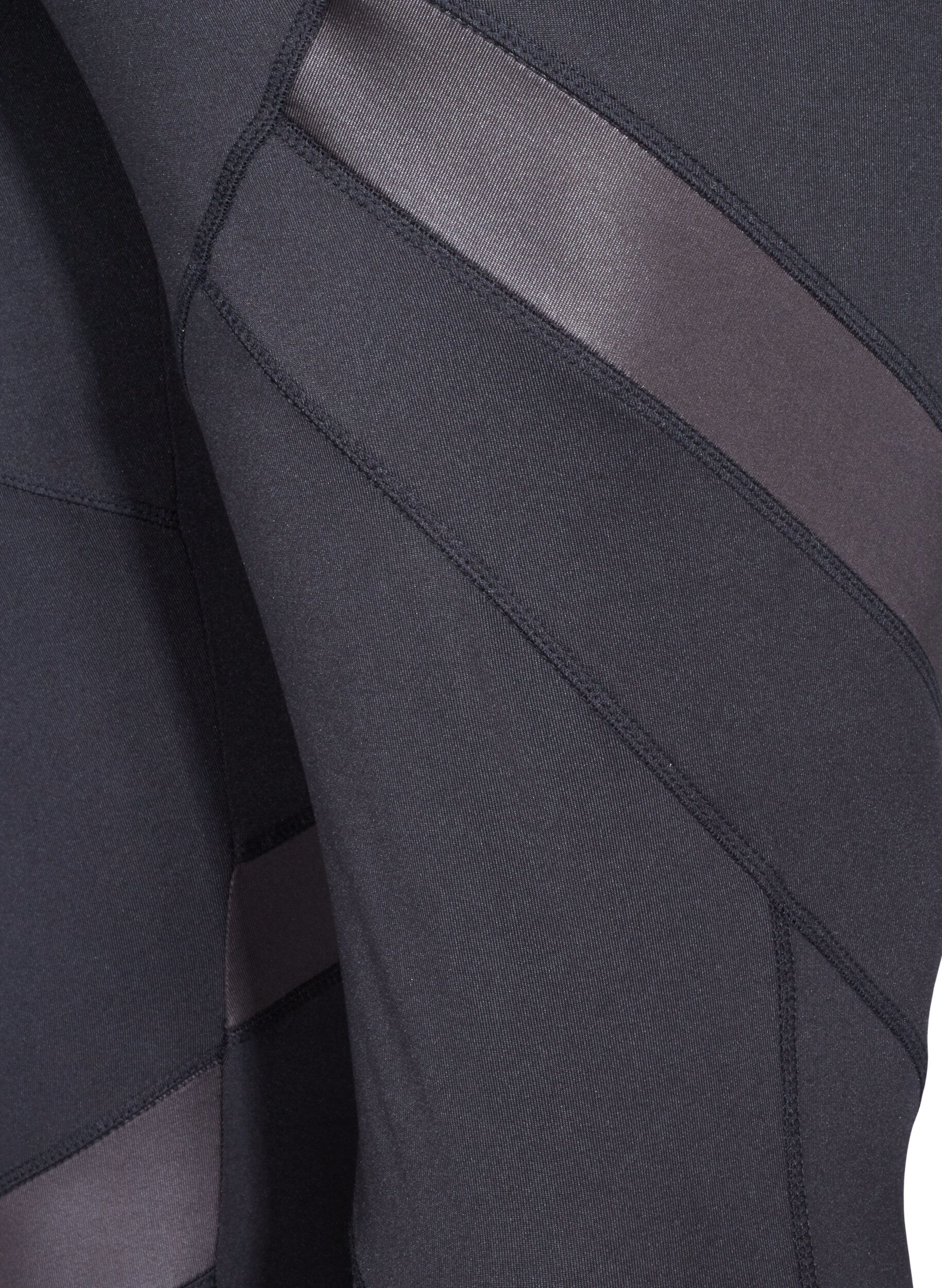 Zizzi Cropped tr&auml;ningstights med mesh, Black, Packshot image number 3
