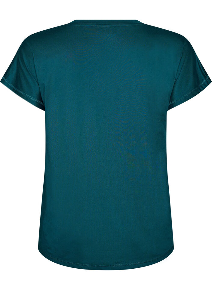 Tr&auml;nings t-shirt med v-ringning och l&ouml;s passform, Gr&ouml;n, Packshot image number 1