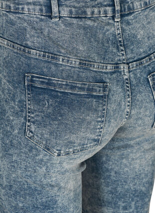 Jeansshorts med hög midja, Light blue denim, Packshot image number 3