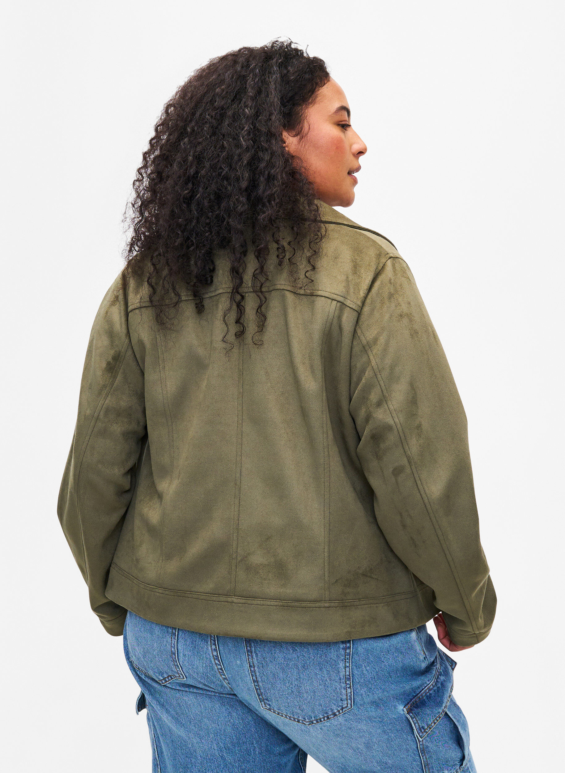 ZizziBikerjacka i mockaimitation, Dusty Olive, Model image number 1