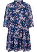 Tunika i blommönster och lurex, Blue Small Fl. AOP, Packshot image number 0