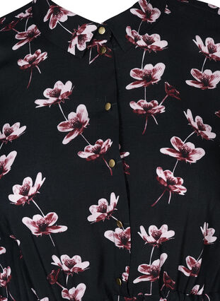 Midiklänning med blommönster, Black AOP, Packshot image number 2