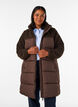 Halvl&aring;ng pufferjacka med teddyfleece, Brun, Model image number 0