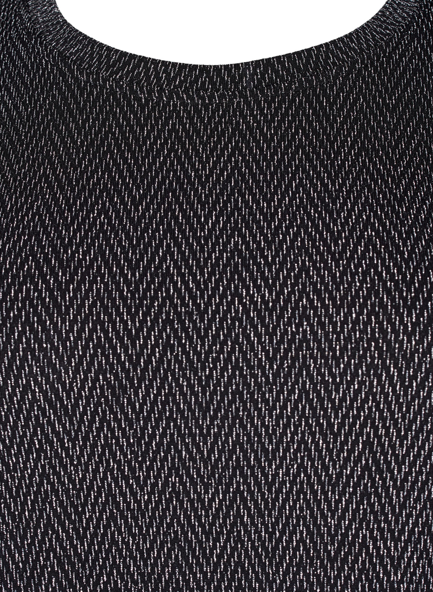 Zizzi Blus med skimrande m&ouml;nster, Silver ZigZagShimmer, Packshot image number 2