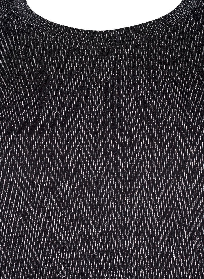 Blus med skimrande mönster, Silver ZigZagShimmer, Packshot image number 2