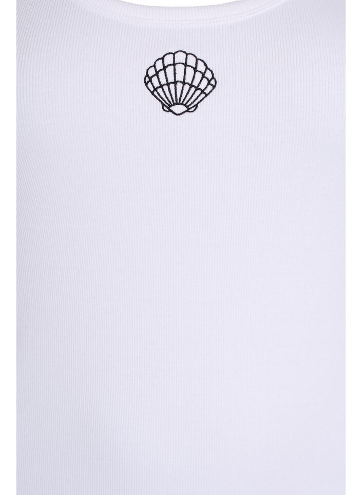 T&aring;tsittande topp med motiv, Vit, Packshot image number 2