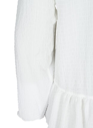 Blus med volanger, Bright White, Packshot image number 3