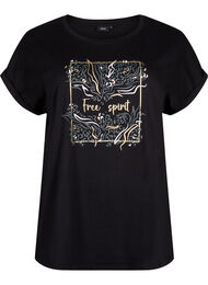 T-shirt i ekologisk bomull med guldtryck, Black W. Free