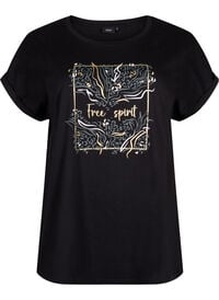 T-shirt i ekologisk bomull med guldtryck