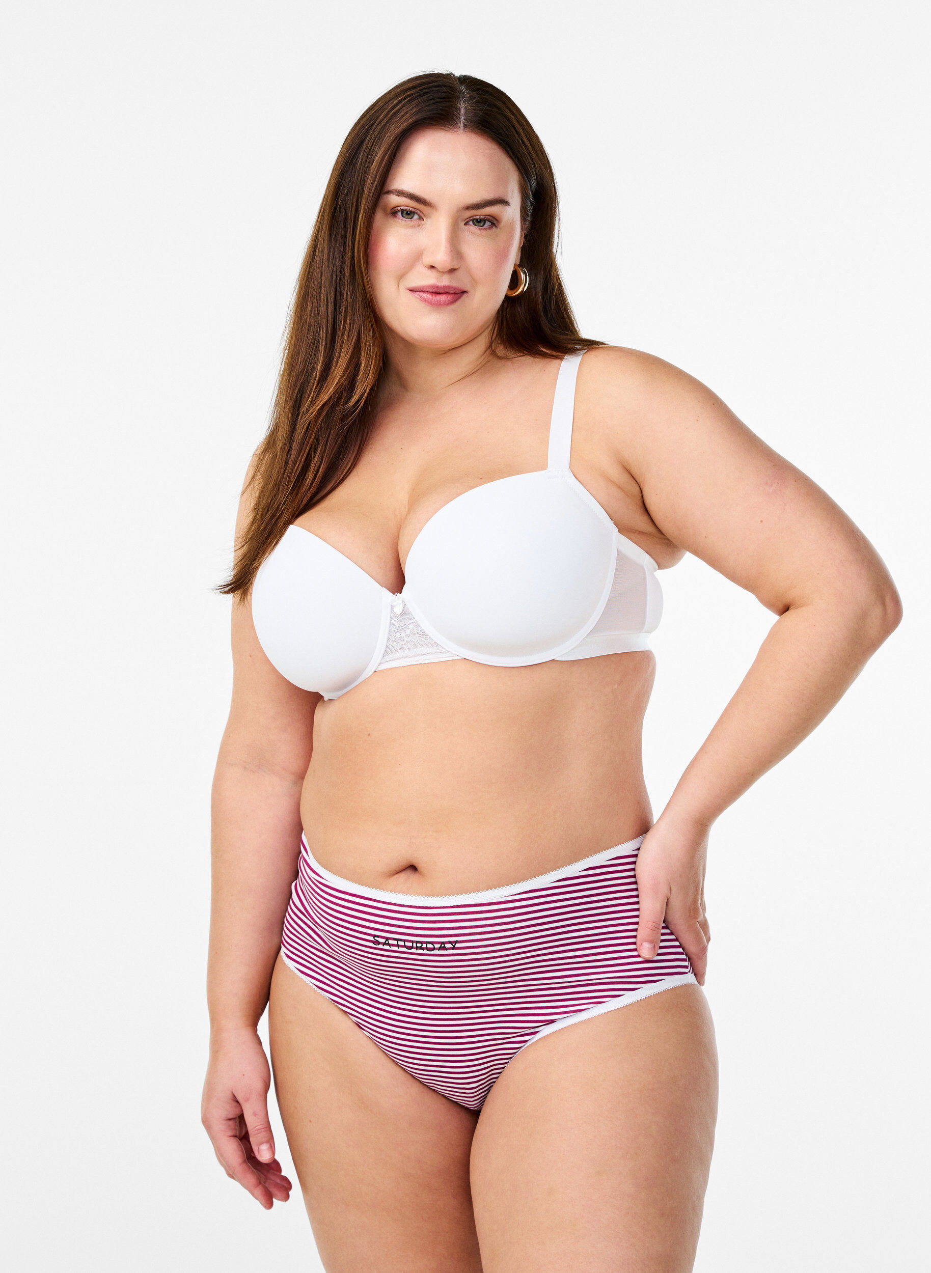 Zizzi7-pack trosor med normal midja, Bl&aring;, Model image number 0