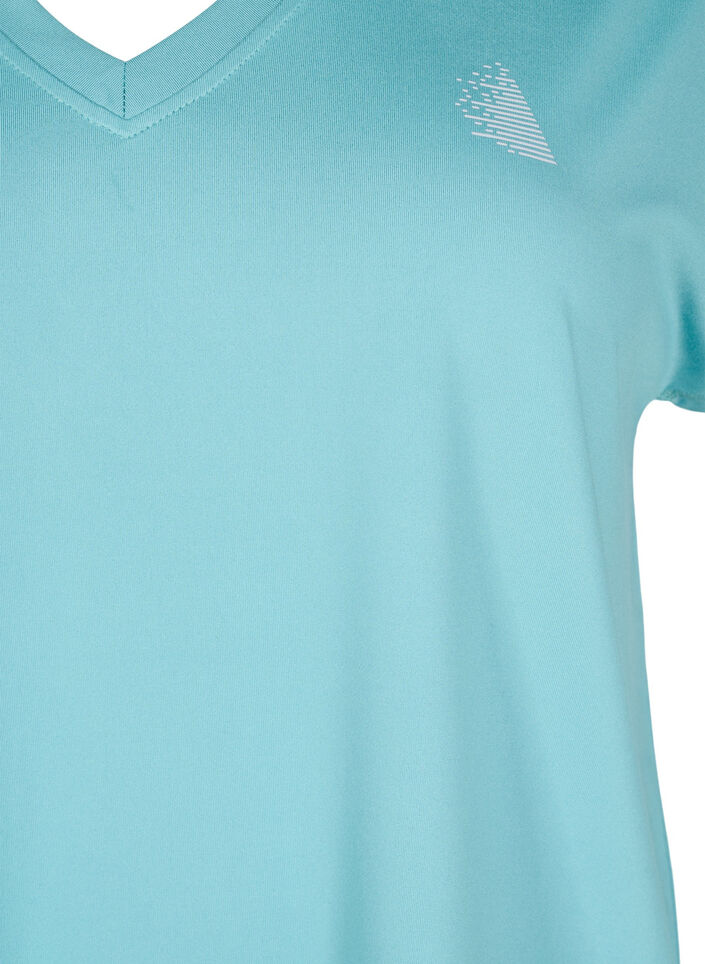 Tr&auml;nings t-shirt med v-ringning och l&ouml;s passform, Gr&ouml;n, Packshot image number 2