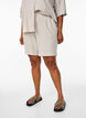 Randiga shorts i linne och viskos, Beige, Model image number 3