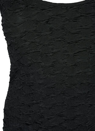 Ärmlös bodystocking med strukturerad textur, Black, Packshot image number 2
