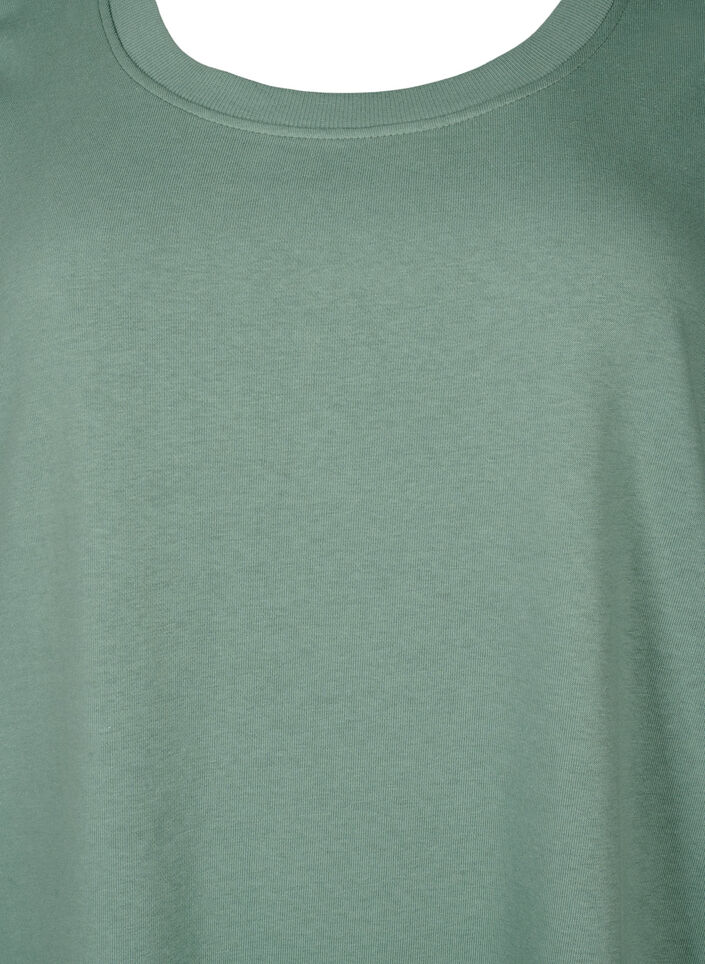 Kortärmad sweatshirtklänning med fickor, Chinois Green, Packshot image number 2