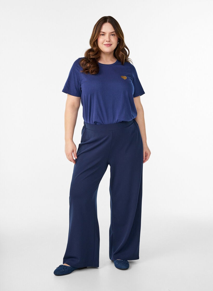 T-shirt med tryck, Bl&aring;, Model image number 1