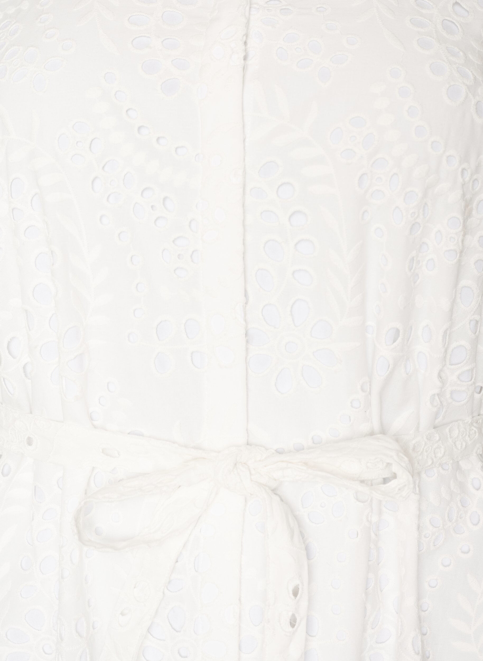 ZizziSkjortkl&auml;nning i broderie anglaise med knytb&auml;lte, Vit, Packshot image number 2