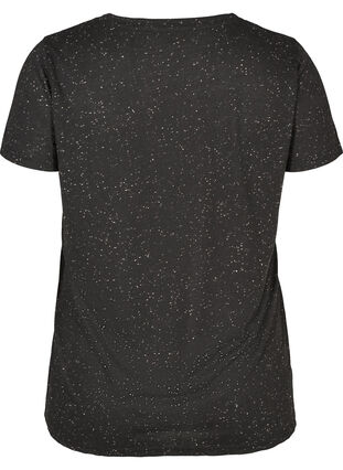 T-shirt med v-rigning, Black, Packshot image number 1