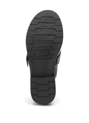 Öppen loafer i läder med nitar, Black, Packshot image number 4