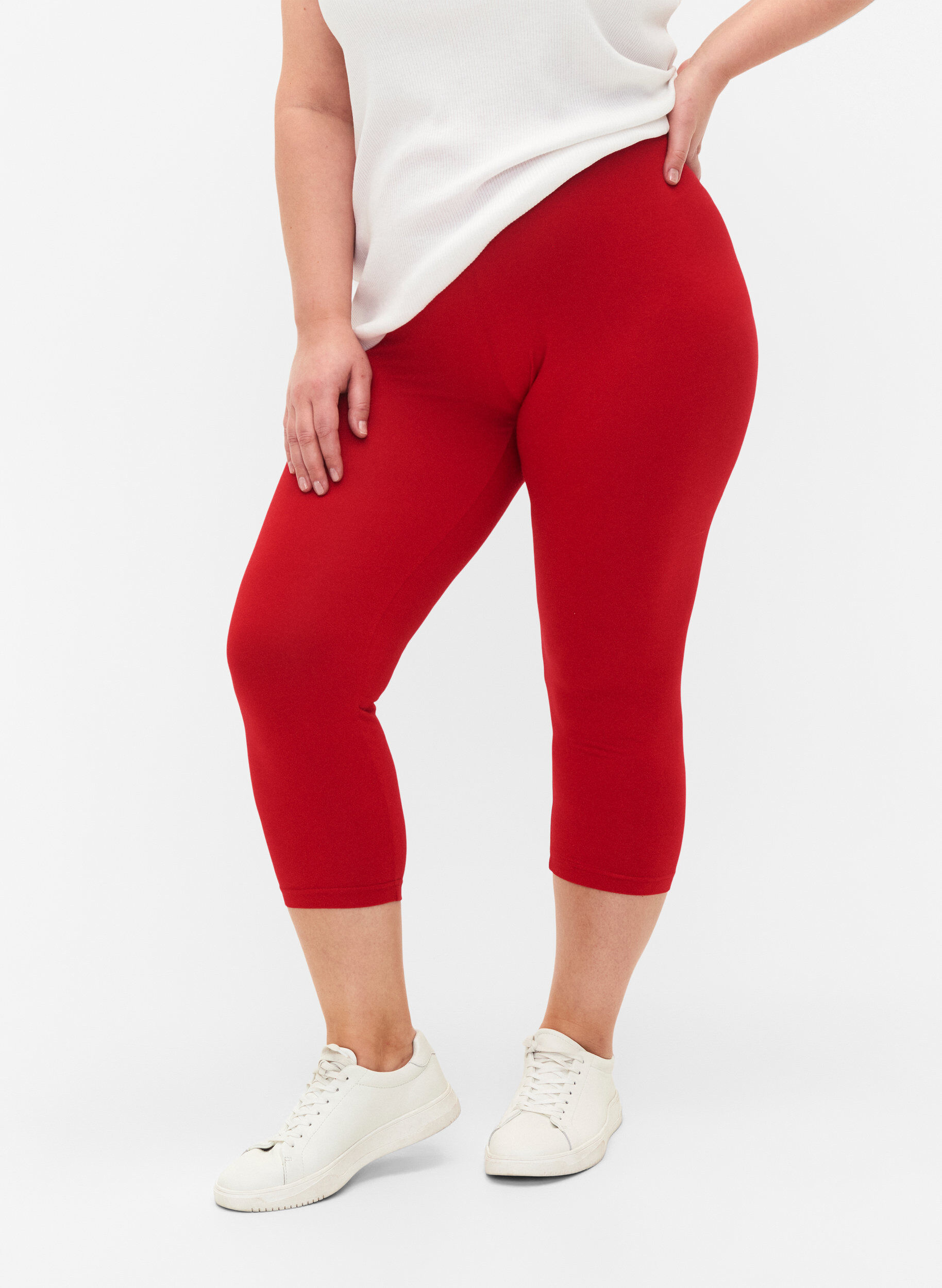 Zizzi3/4 bas-leggings, R&ouml;d, Model image number 0
