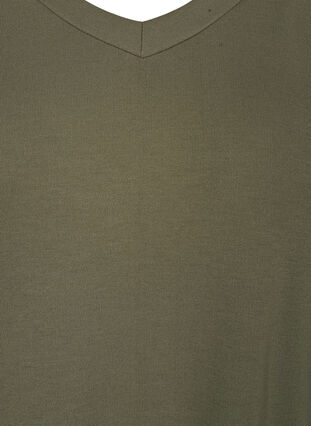 Klänning med 3/4-ärmar och revärer, Dusty Olive, Packshot image number 2
