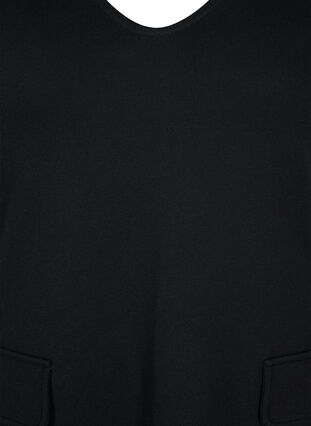 Kortärmad klänning med v-ringning, Black, Packshot image number 2