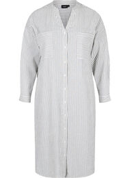 Randig skjortklänning i bomull, White Stripe