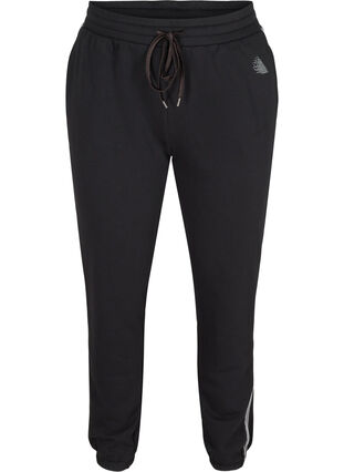 Sweatpants med snöre och fickor, Black, Packshot image number 0
