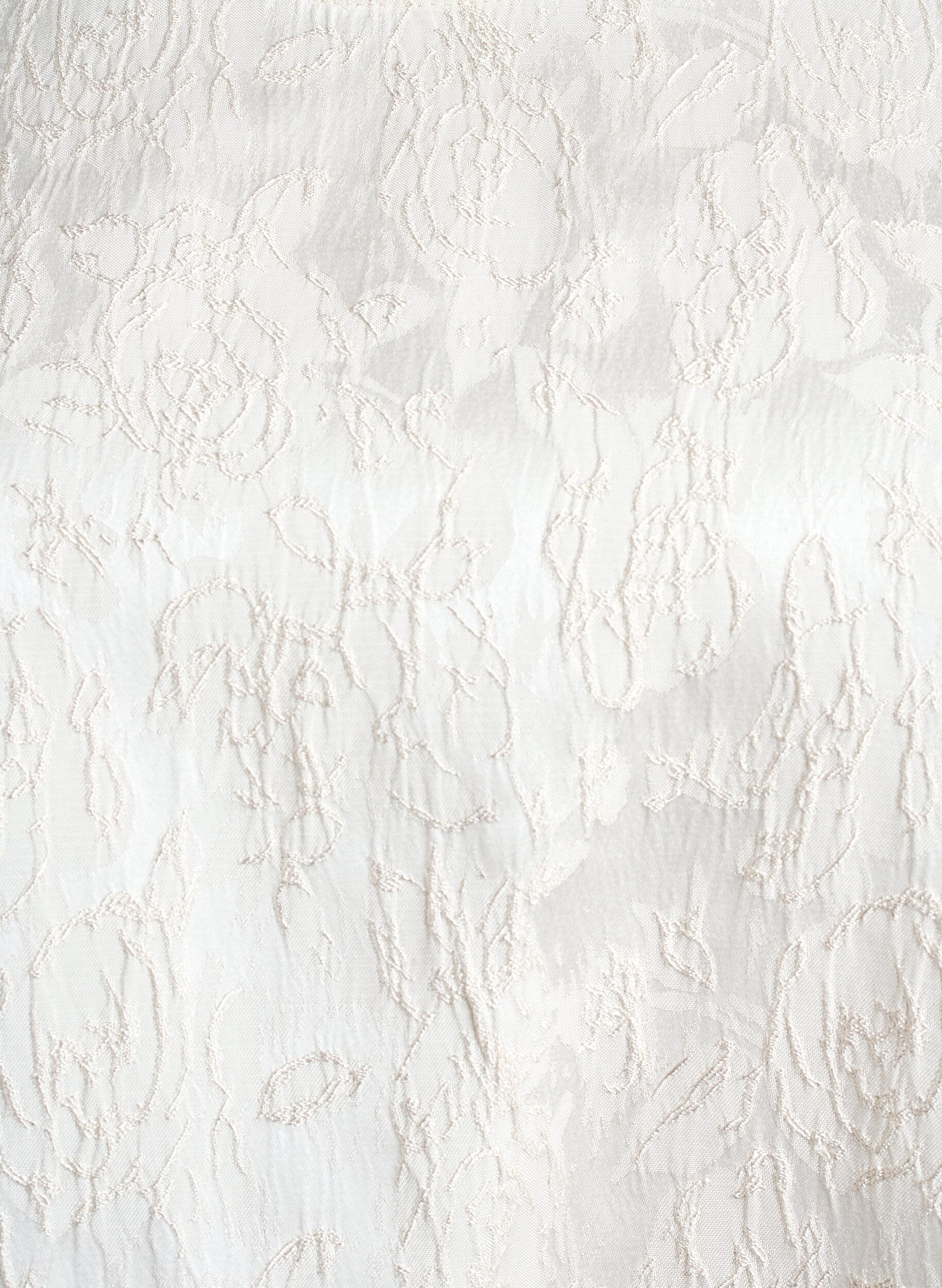 Zizzi Blus med jacquardm&ouml;nster och puff&auml;rmar, Vanilla, Packshot image number 2