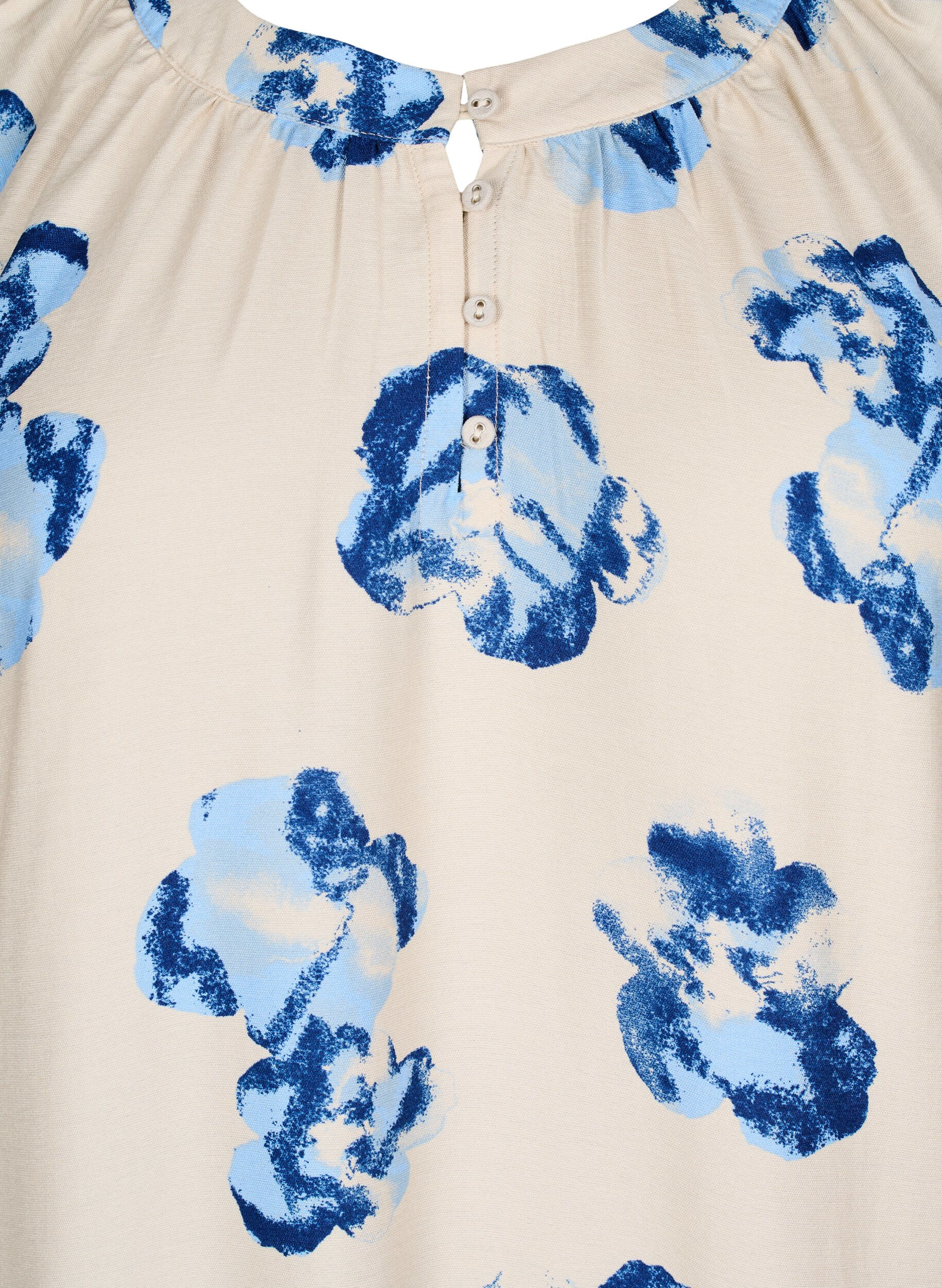 Zizzi Kn&auml;l&aring;ng kl&auml;nning med l&aring;nga &auml;rmar och A-linjesnitt, Vanilla, Packshot image number 2