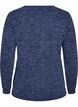 Blus i jersey med v-ringning och l&aring;nga &auml;rmar, Bl&aring;, Packshot image number 1