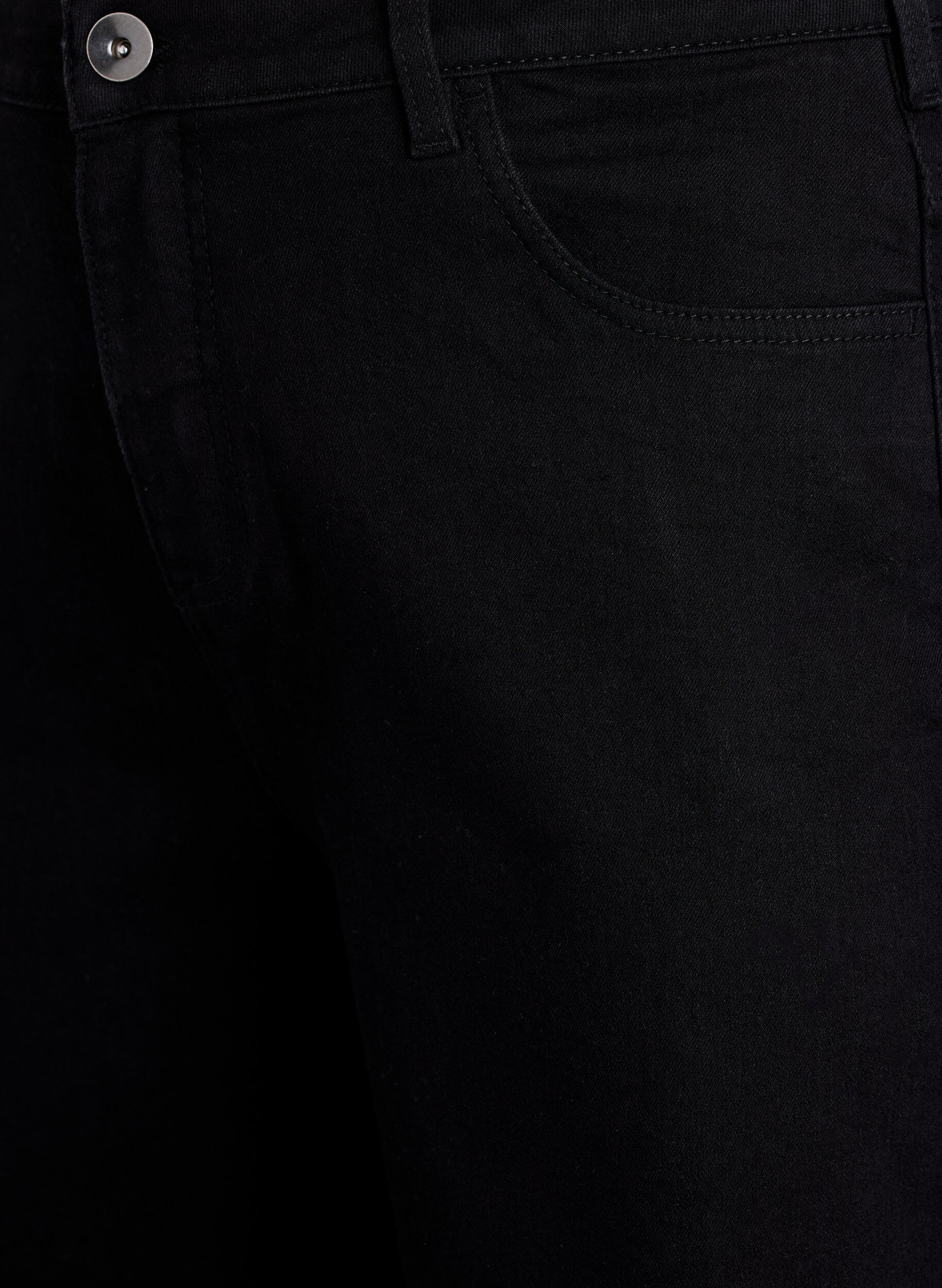 Zizzi L&ouml;sa jeansshorts med h&ouml;g midja, Svart, Packshot image number 2