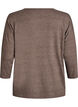Jerseyblus med 3/4-&auml;rm, Brun, Packshot image number 1