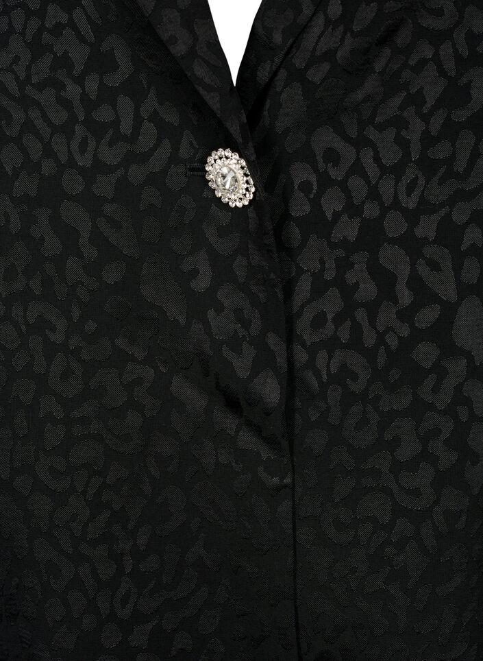 Jacquard blazer i viskos, ton i ton, Black, Packshot image number 2