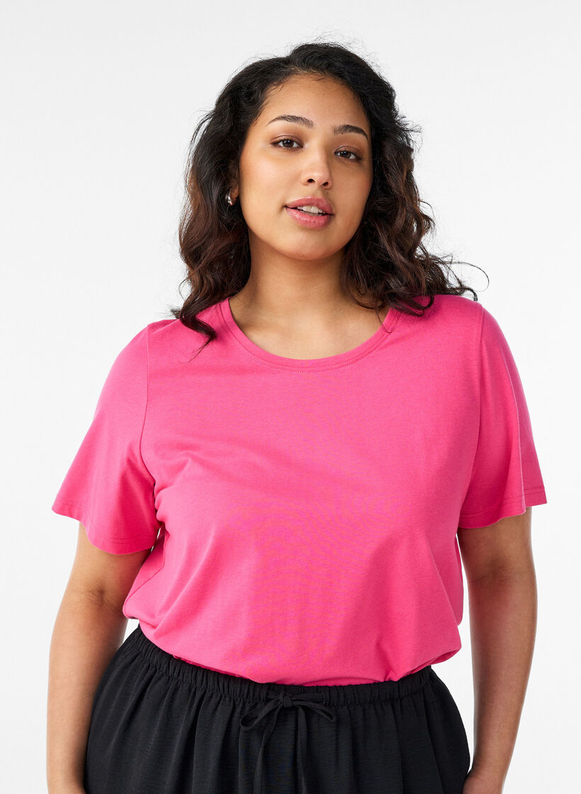 T-shirt med tryck, Rosa, Model image number 2