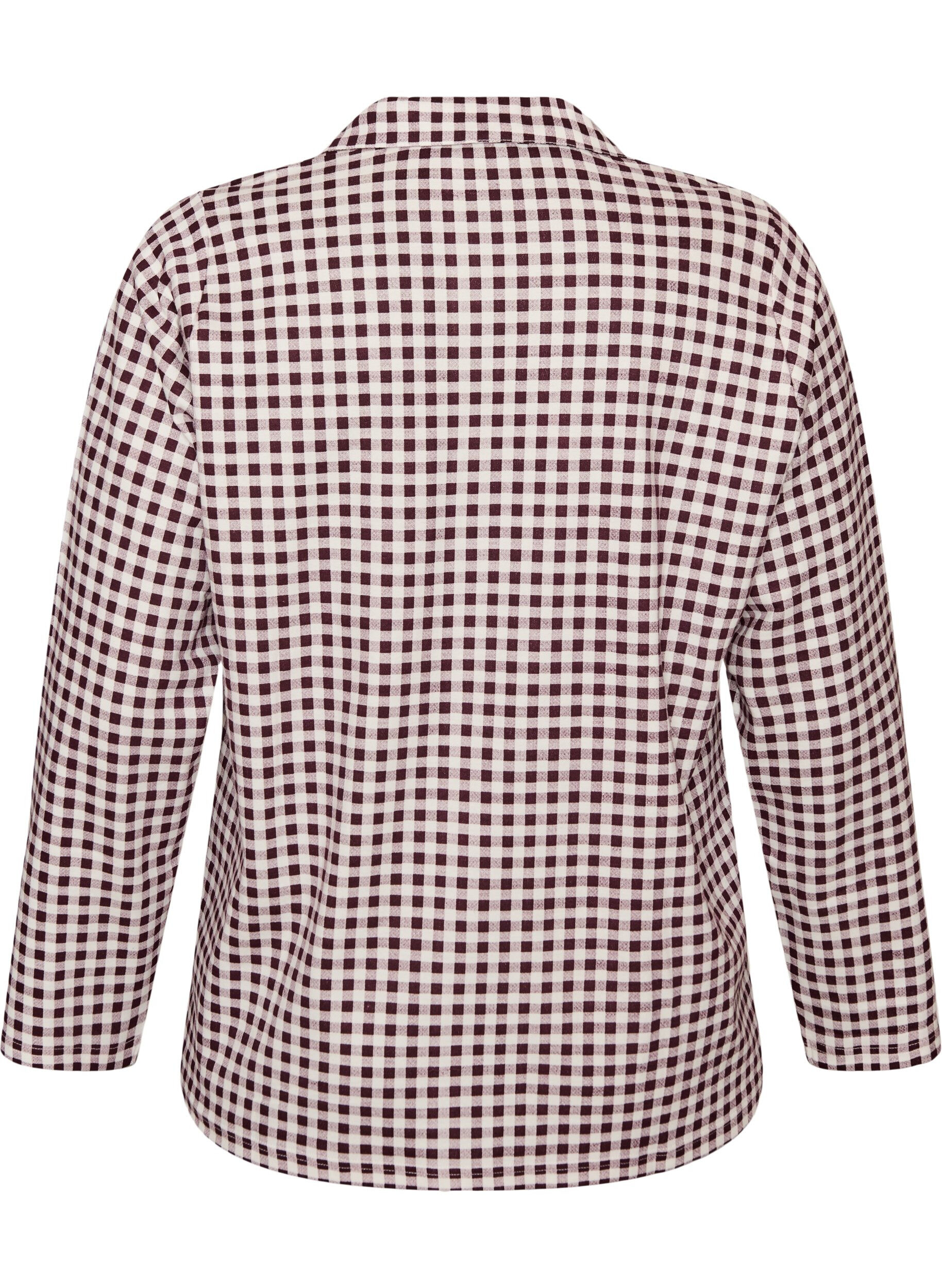 ZizziPyjamasskjorta i bomull med br&ouml;stficka, R&ouml;d, Packshot image number 1