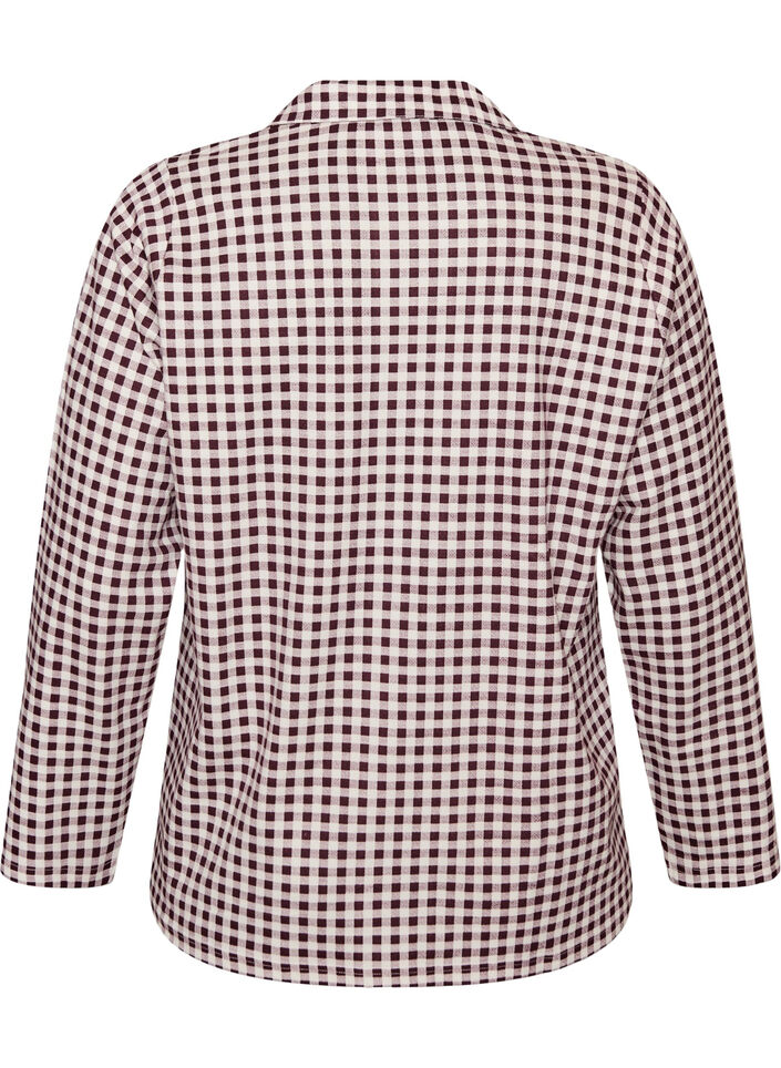 Pyjamasskjorta i bomull med br&ouml;stficka, R&ouml;d, Packshot image number 1
