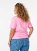 T-shirt i bomull med v&aring;giga kontrasterande kanter, Rosa, Model image number 2