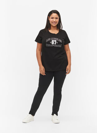 T-shirt i bomull med tryck, Black LOS ANGELES, Model image number 2