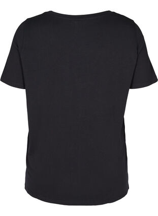 Bomulls t-shirt med nitar, Black w Excla, Packshot image number 1