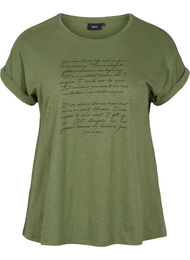 T-shirt i ekologisk bomull med tryck, Four Leaf CloverText
