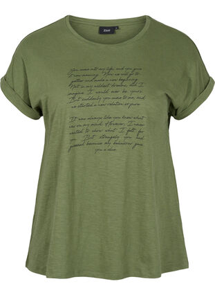 T-shirt i ekologisk bomull med tryck, Four Leaf CloverText, Packshot image number 0