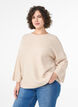 Löst stickat med 3/4-ärmar, Beige, Model image number 0