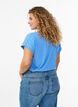 Kort&auml;rmad t-shirt i bomullsblandning, Bl&aring;, Model image number 2