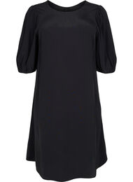 Viskosklänning med ryggdetalj, Black