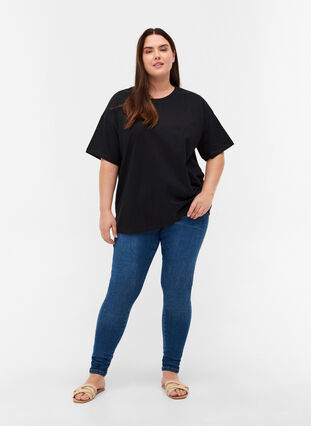 Kortärmad t-shirt i bomull, Black, Model image number 2